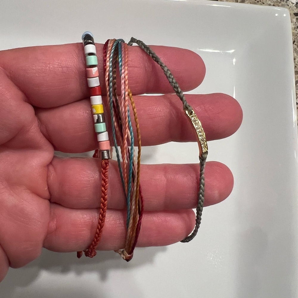 Pura Vida Red and Blue Bohemian Bracelet Set